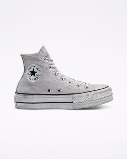 Dámské Boty Na Platformy Converse Chuck Taylor All Star Lift Smoked Platene Vysoké Šedé | CZ TDAV30